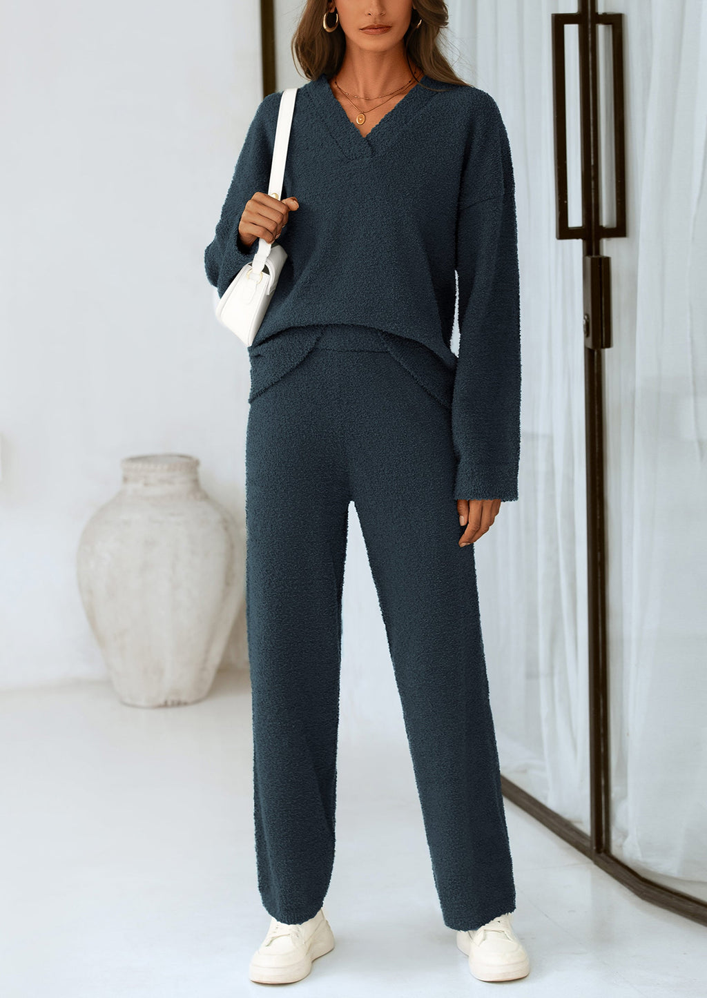 PRETTYGARDEN Lounge Sets for Women Two Piece Sweaters Pajama Set Fall Fashion Loungewear Outfits Matching Winter Clothes