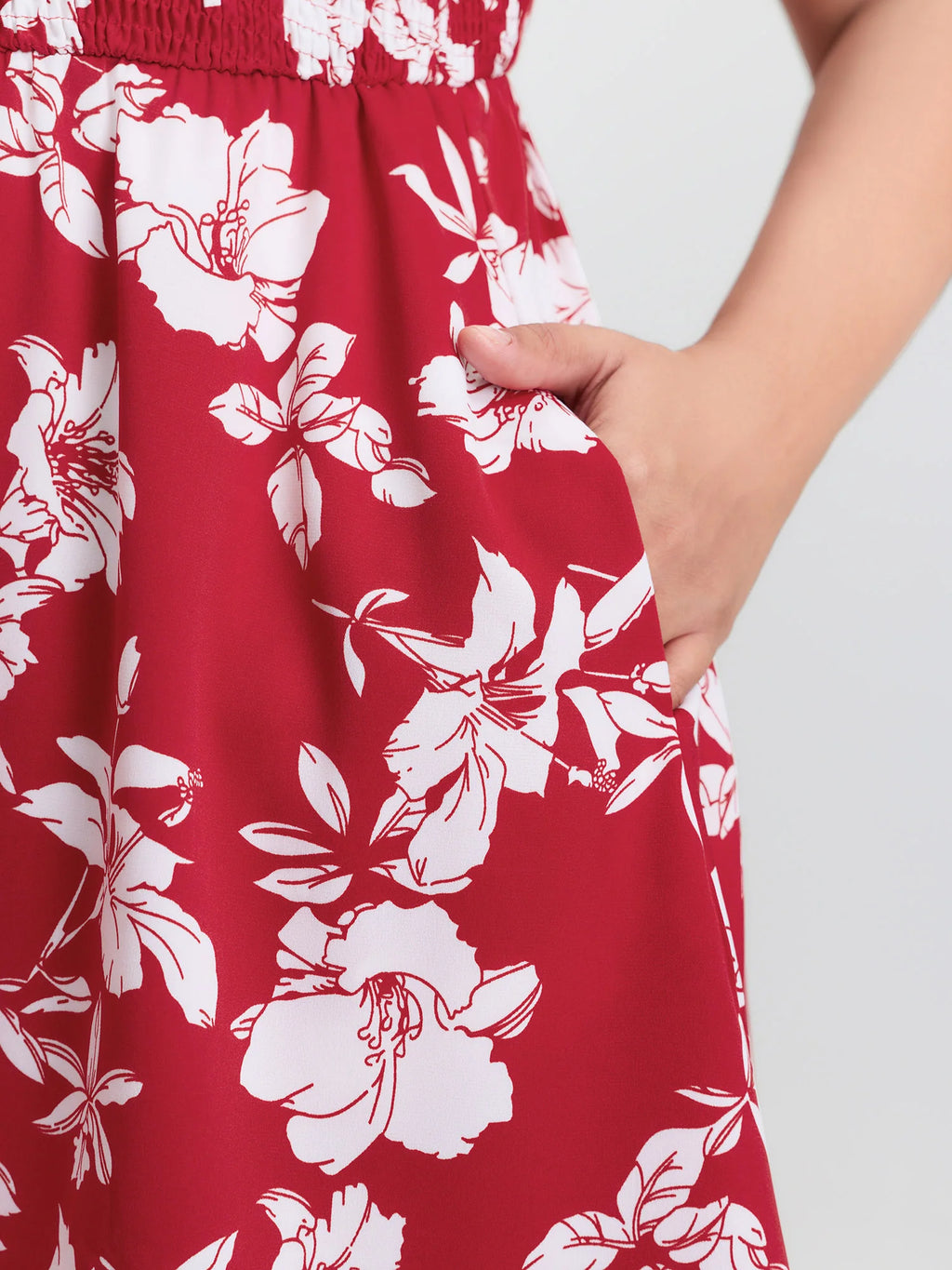 Floral Print Shirred Front Flutter Sleeve Mini Dress