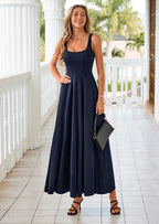 PRETTYGARDEN Cocktail Dresses for Women Formal Summer Sleeveless A Line Long Flowy Spring Wedding Guest Party Midi Dress