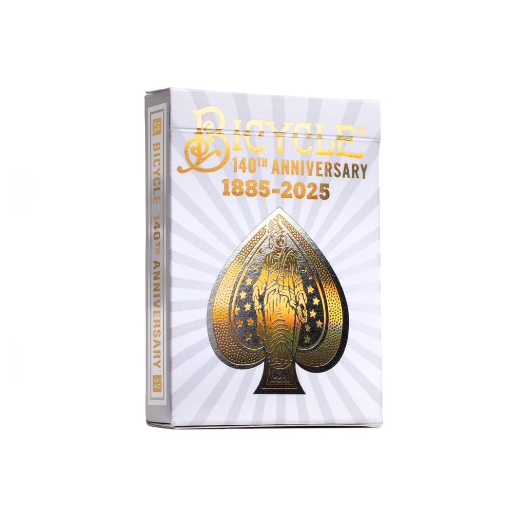 Bicycle 140th Anniversary Limited Edition Exclusive Playing Cards Set with 1 oz Pure Gold, 1 oz .999 Fine Silver, or Bronze Commemorative Collector Coin (Mystery Unboxing Coin)