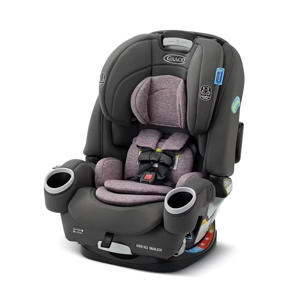 Graco 4Ever DLX 4-in-1 Car Seat, Charlie| Infant to Toddler Car Seat, with 10 Years of Use | Rear-Facing, Forward-Facing and Booster Modes | Safe, Comfortable and Convenient
