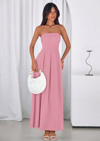 PRETTYGARDEN Cocktail Dresses for Women Summer Formal Elegant Tube Top Strapless Spring Wedding Guest Party Midi Dress