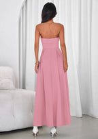 PRETTYGARDEN Cocktail Dresses for Women Summer Formal Elegant Tube Top Strapless Spring Wedding Guest Party Midi Dress