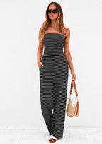 PRETTYGARDEN Summer Sets Women 2 Piece Outfits Matching Striped Loungewear Spring Airport Travel Beach Vacation Clothes