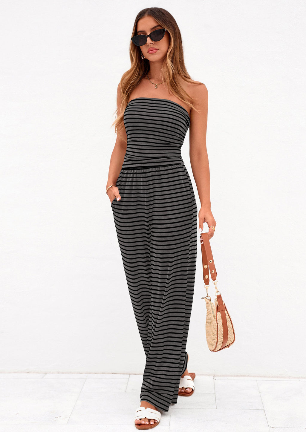PRETTYGARDEN Summer Sets Women 2 Piece Outfits Matching Striped Loungewear Spring Airport Travel Beach Vacation Clothes