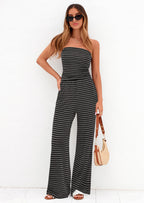 PRETTYGARDEN Summer Sets Women 2 Piece Outfits Matching Striped Loungewear Spring Airport Travel Beach Vacation Clothes