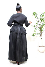Elegant Black Pleated Set
