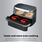 Ninja Foodi Air Fryer | 6-in-1 with 7-QT MegaZone & Basket Divider for Large Proteins & Full Meals | Cook 2 Foods at Once | 450° F | Air Fry, Roast, Broil, Dehydrate, Keep Warm & Bake | Black | DZ071