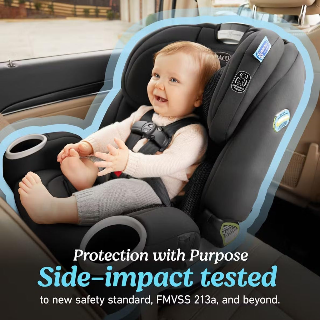 Graco 4Ever DLX 4-in-1 Car Seat, Charlie| Infant to Toddler Car Seat, with 10 Years of Use | Rear-Facing, Forward-Facing and Booster Modes | Safe, Comfortable and Convenient