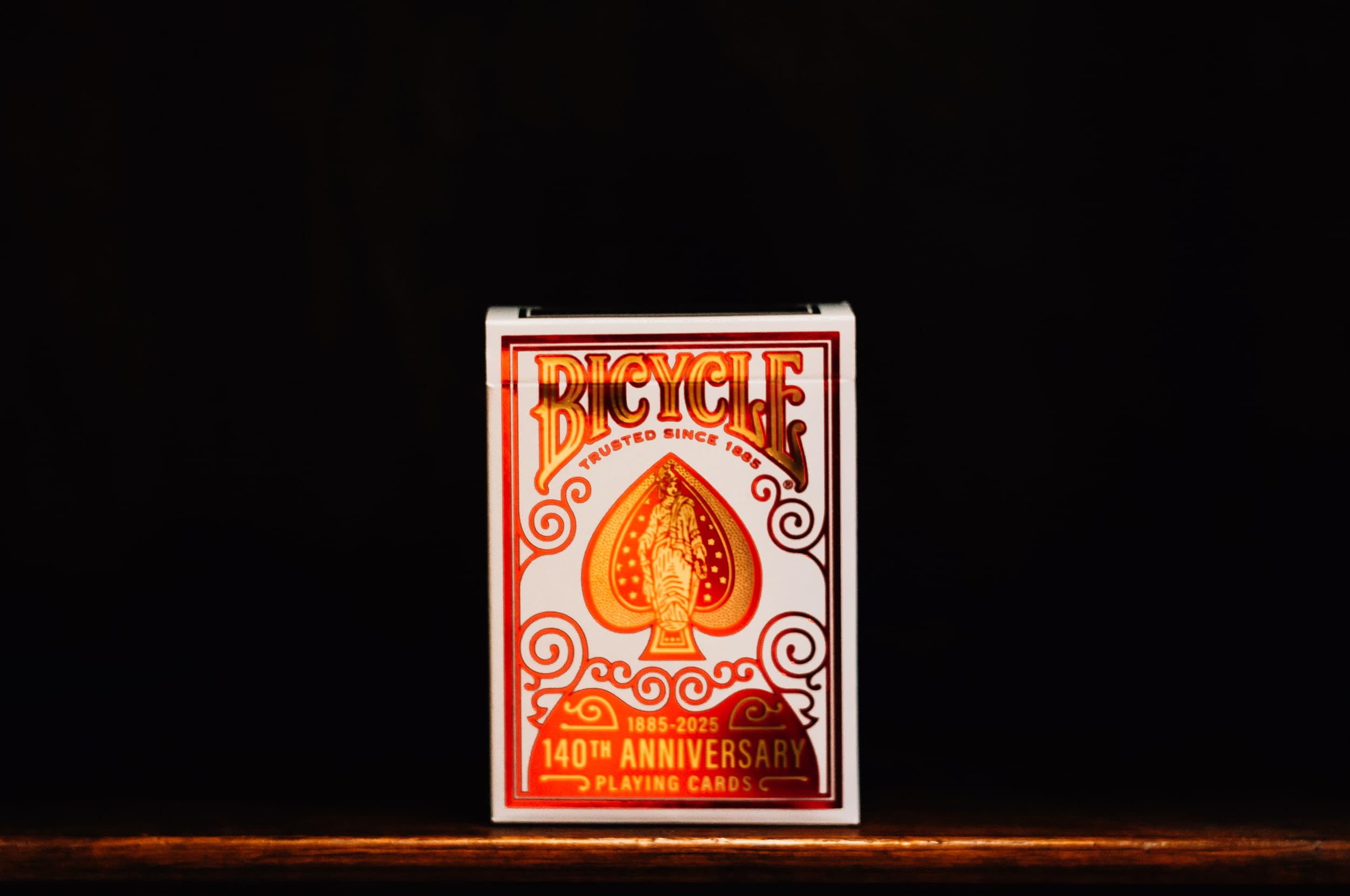 Bicycle 140th Anniversary Limited Edition Exclusive Playing Cards Set with 1 oz Pure Gold, 1 oz .999 Fine Silver, or Bronze Commemorative Collector Coin (Mystery Unboxing Coin)