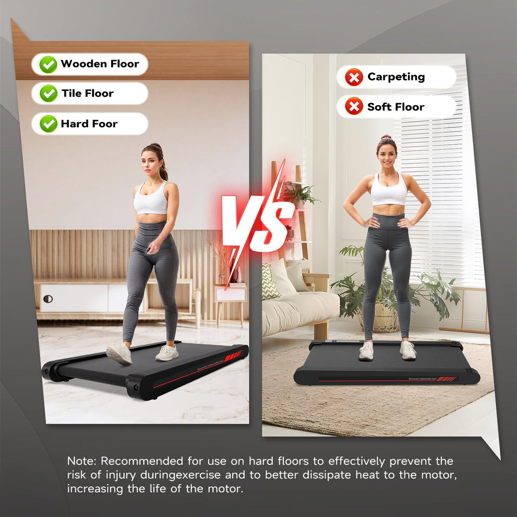 Sperax Walking Treadmill Pad with APP, 3 in 1 Under Desk Treadmill, 400W Low Noise Walking Vibration Pad with Remote Control,Portable Treadmills for Home Office