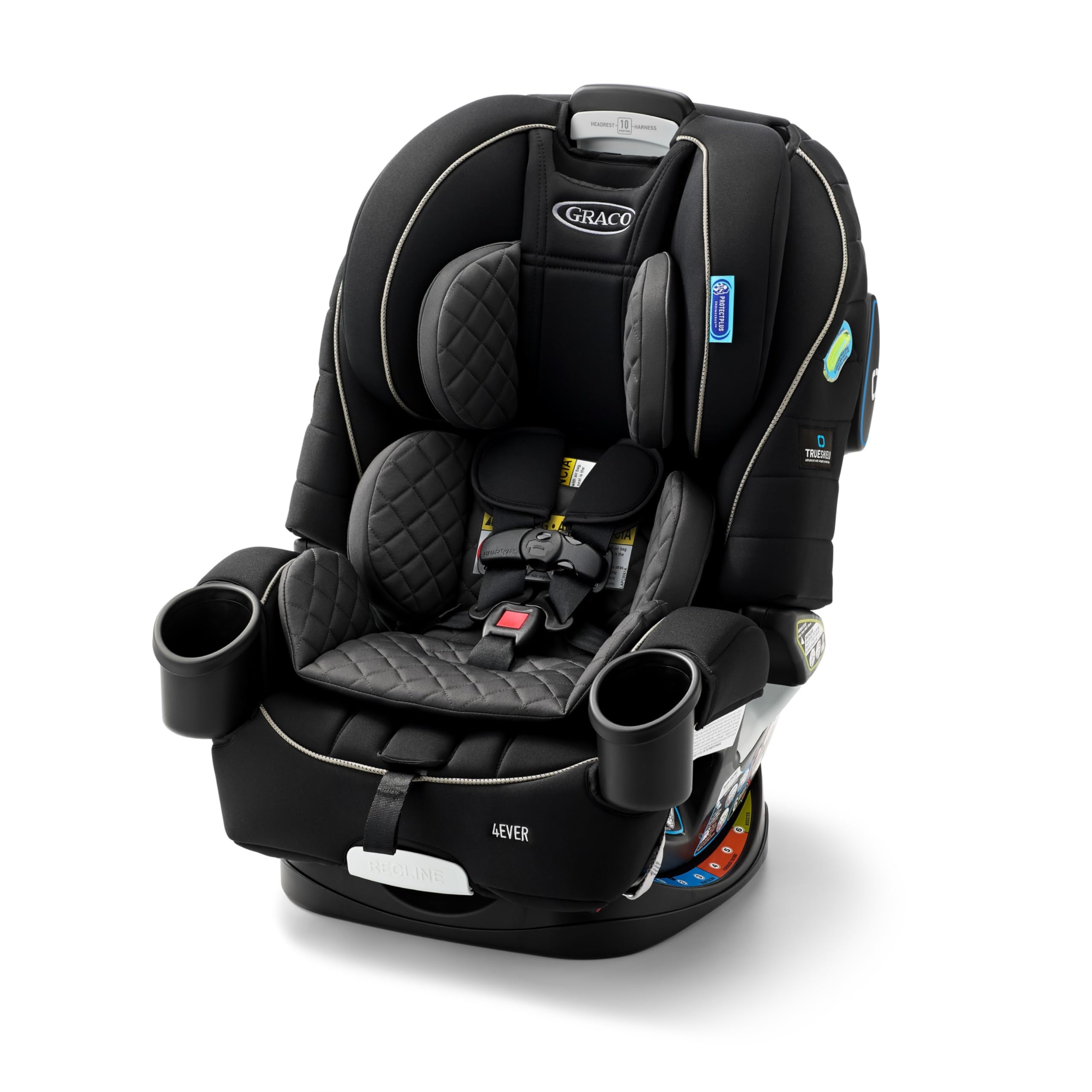 Graco 4Ever DLX 4-in-1 Car Seat, Charlie| Infant to Toddler Car Seat, with 10 Years of Use | Rear-Facing, Forward-Facing and Booster Modes | Safe, Comfortable and Convenient