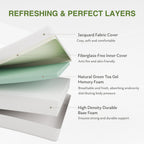 EGOHOME 14 Inch King Mattress, Memory Foam Mattress in a Box with Cooling Green Tea Gel, Relieve Pressure with Medium Support, CertiPUR-US Certified, 80''L x 76''W, White