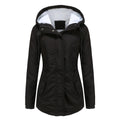 DGHM-JLMY 1/2 Pack Women's Windproof Waterproof Cotton Coats Fashion Warm Hooded Outerwear Solid Thick Fleece Jacket