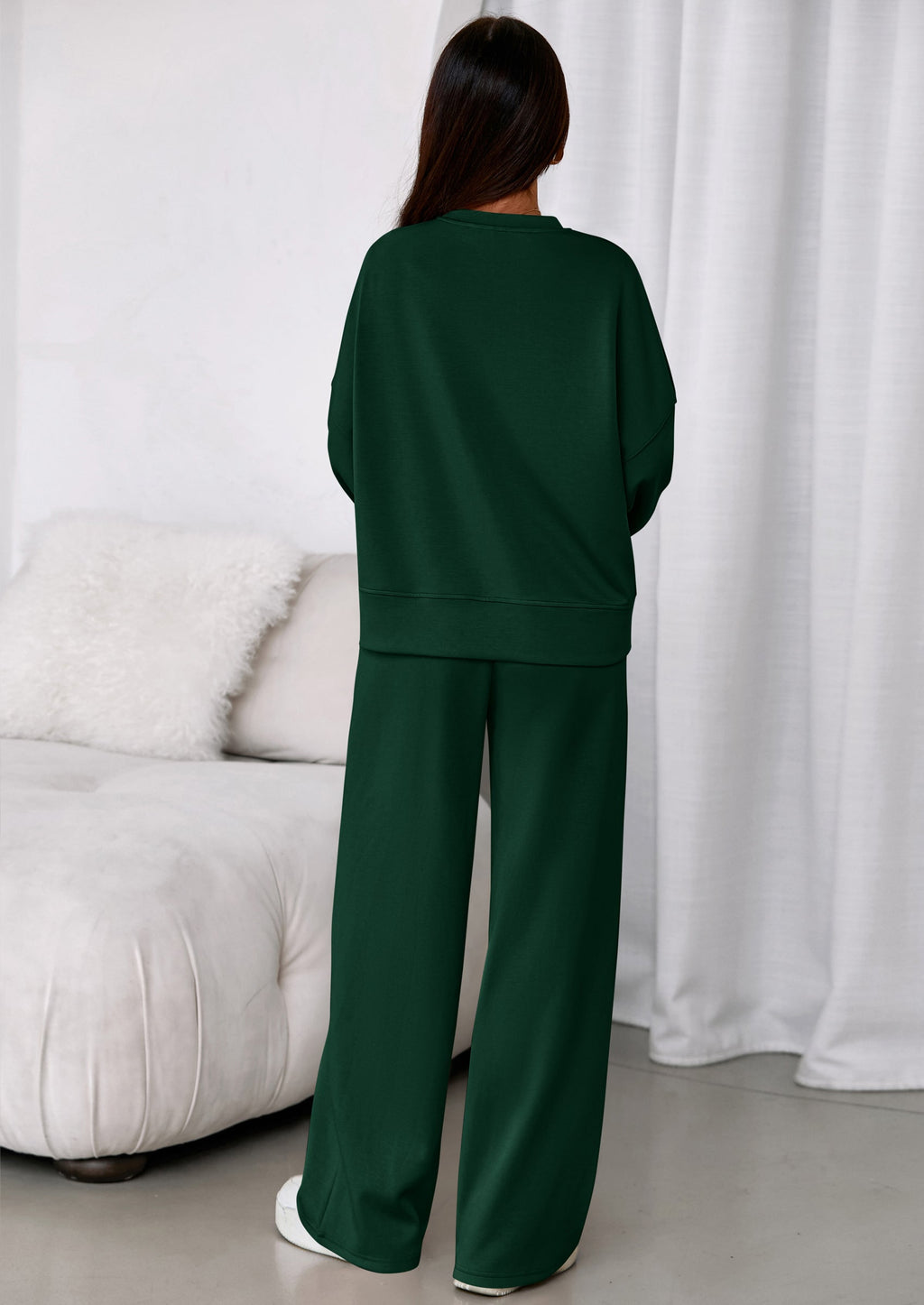PRETTYGARDEN 2 Piece Sets For Women Fall Trendy Long Sleeve Sweatshirt Wide Leg Pants Loungewear Set Matching Sweatsuit