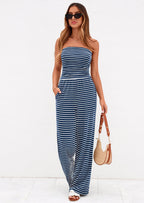 PRETTYGARDEN Summer Sets Women 2 Piece Outfits Matching Striped Loungewear Spring Airport Travel Beach Vacation Clothes