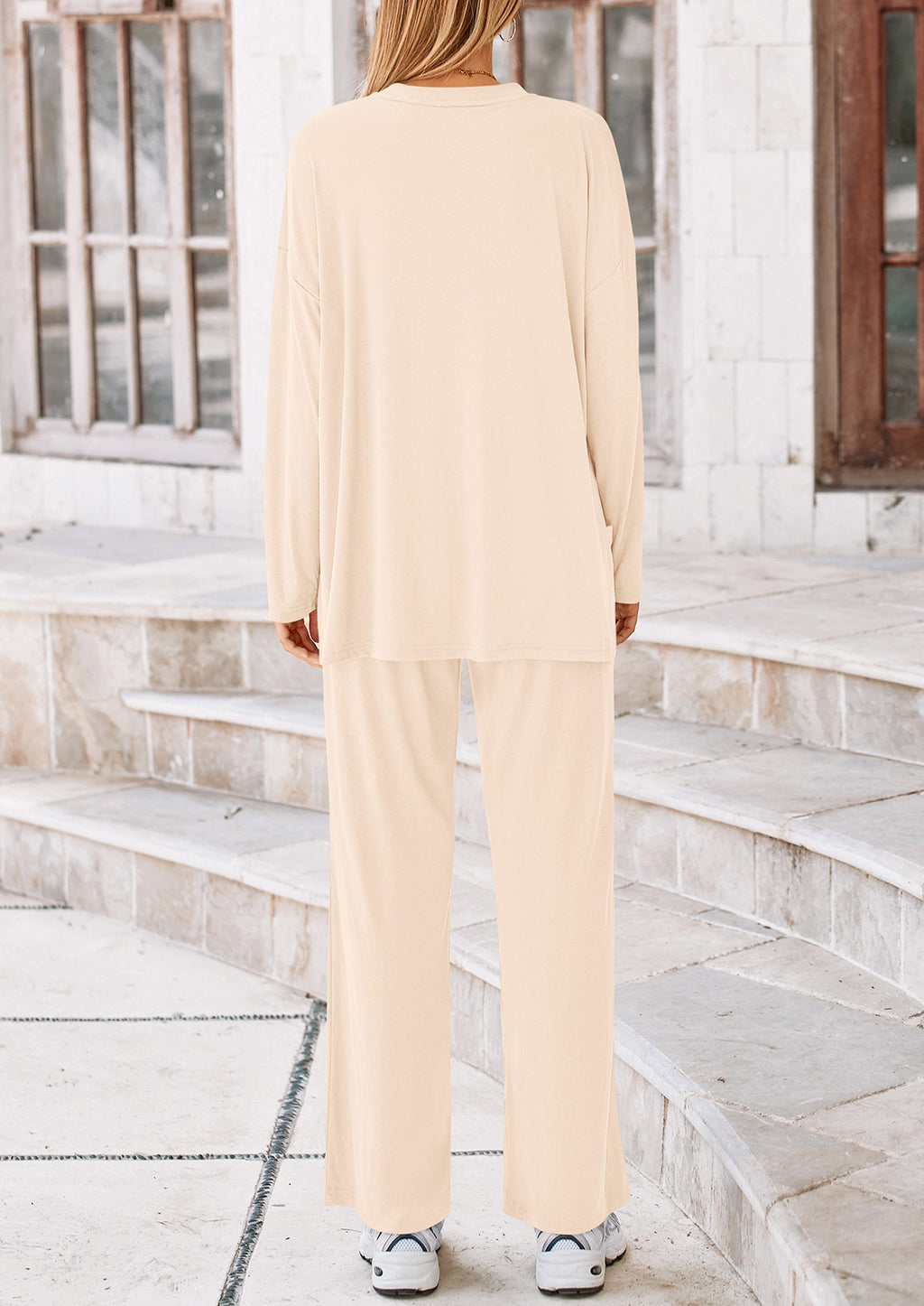 PRETTYGARDEN Women's Two Piece Lounge Sets Matching Long Sleeve Shirts Wide Leg Pants Tracksuits Travel Outfits Fall Clothes