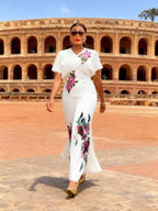 Women Elegant Floral Printed Skirt Set