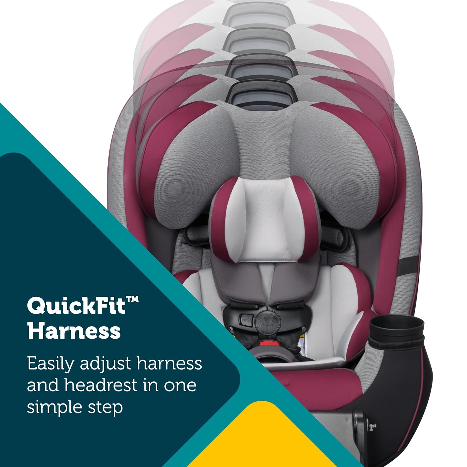 Safety 1st Grow and Go Extend ‘n Ride LX All-in-One Convertible Car Seat, Winehouse