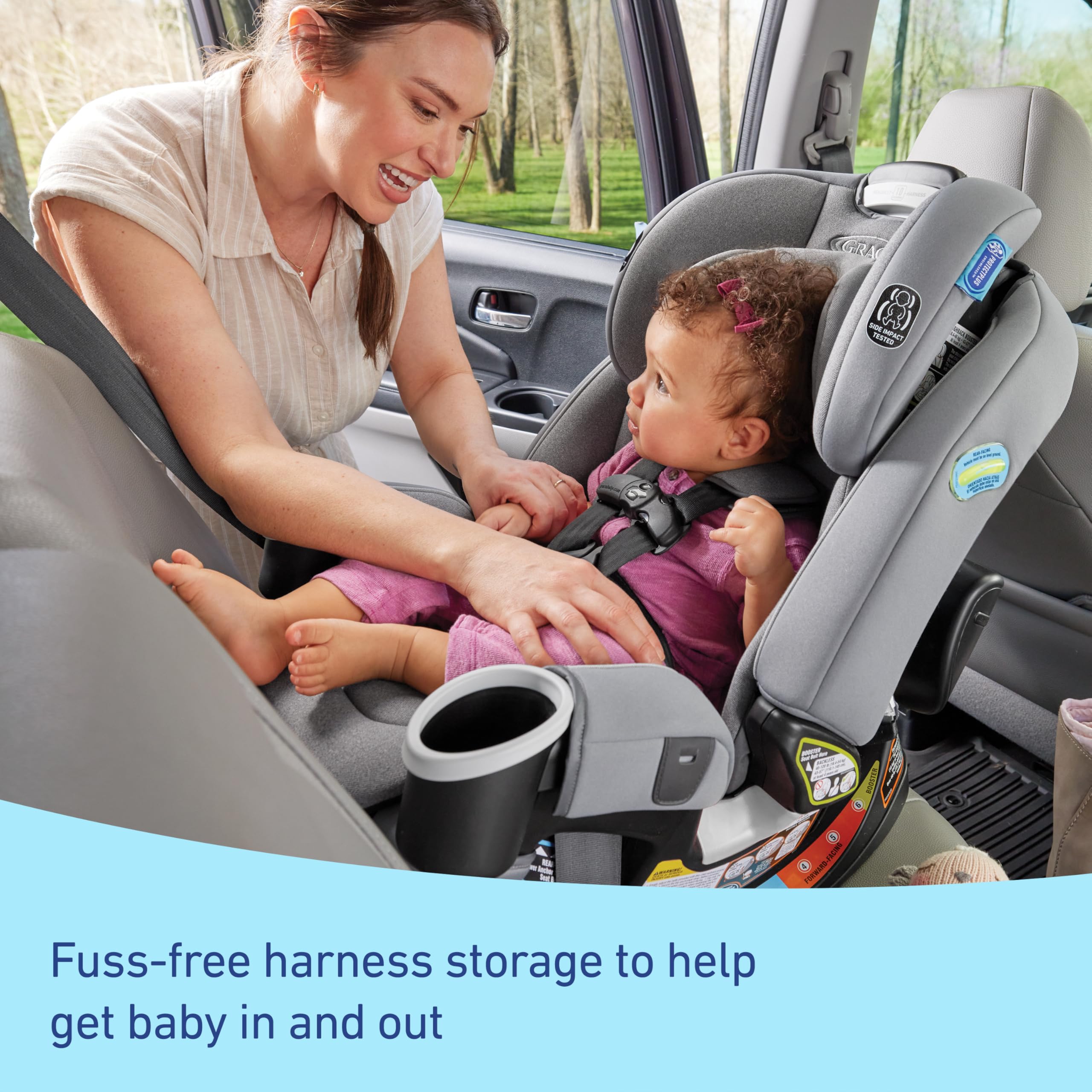Graco 4Ever DLX 4-in-1 Car Seat, Charlie| Infant to Toddler Car Seat, with 10 Years of Use | Rear-Facing, Forward-Facing and Booster Modes | Safe, Comfortable and Convenient