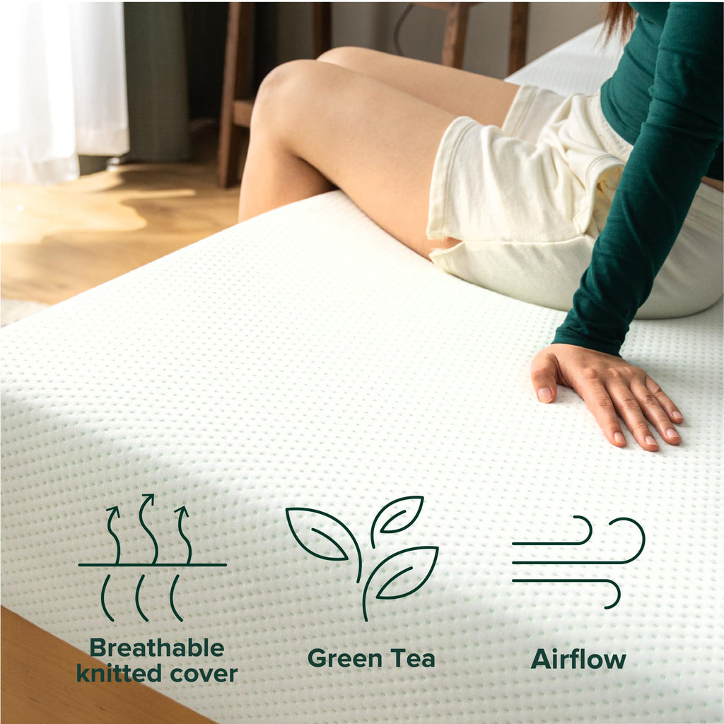 Zinus Lumbar+ Premium 14 Inch Memory Foam Mattress, Lumbar Support, Targeted Pressure Relief, Cooling Gel and Green Tea, Cool-to-The-Touch Cover, Medium Firm Feel, CertiPUR US Certified, King