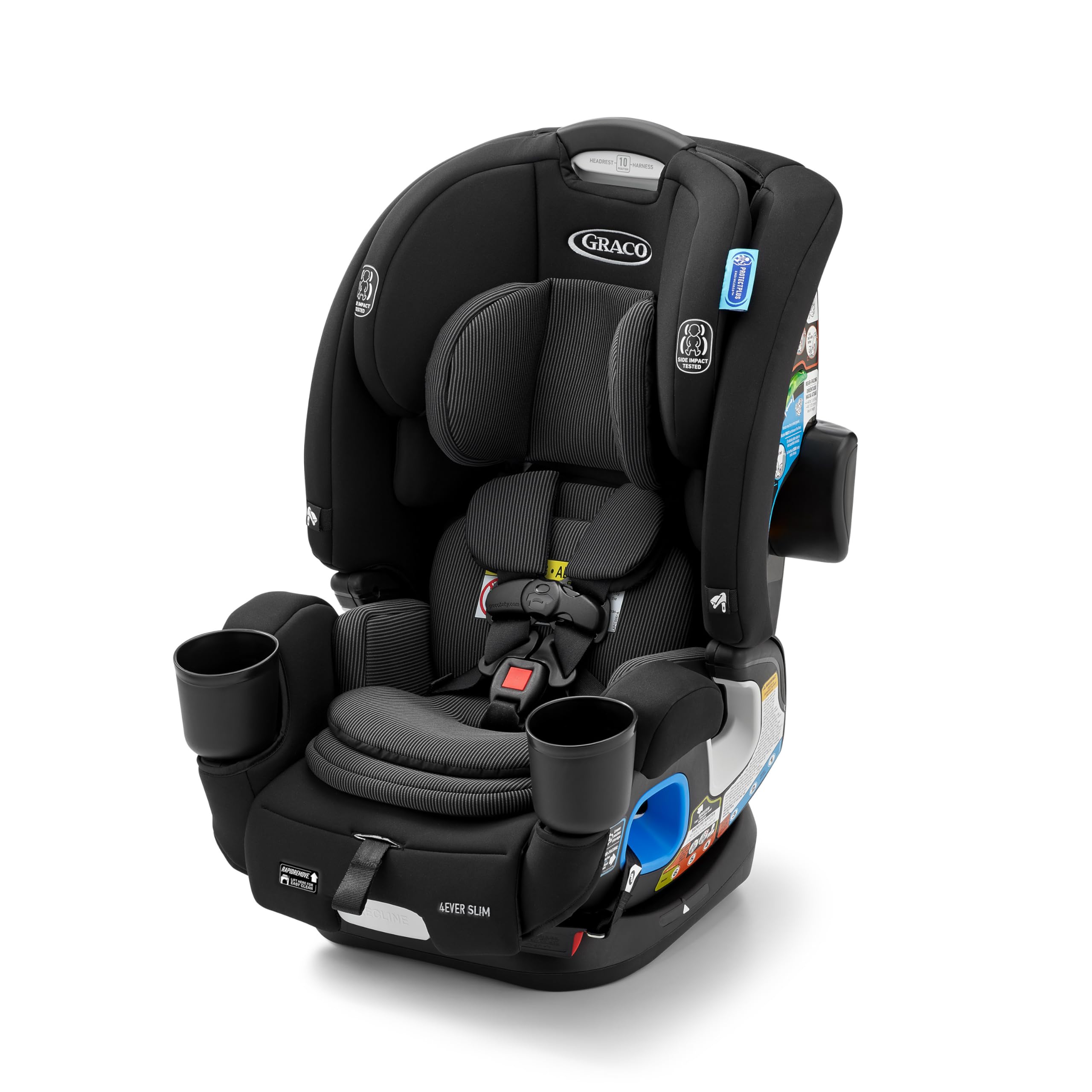 Graco 4Ever DLX 4-in-1 Car Seat, Charlie| Infant to Toddler Car Seat, with 10 Years of Use | Rear-Facing, Forward-Facing and Booster Modes | Safe, Comfortable and Convenient