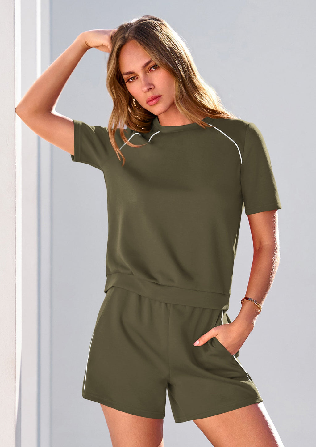 PRETTYGARDEN Sweatsuits Women 2 Piece Outfit Summer Lounge Shorts Sets Matching Spring Travel Beach Vacation Clothes