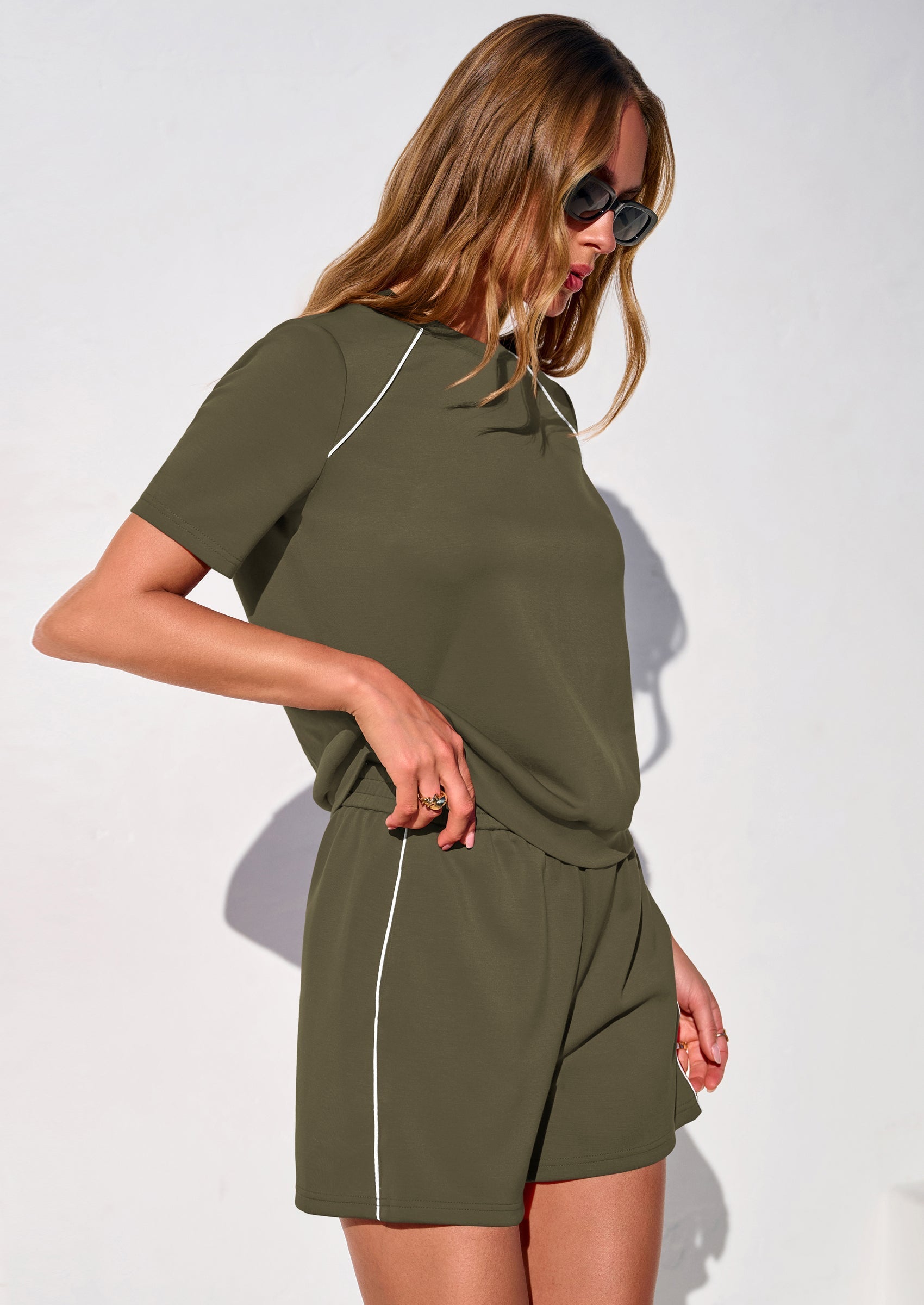 PRETTYGARDEN Sweatsuits Women 2 Piece Outfit Summer Lounge Shorts Sets Matching Spring Travel Beach Vacation Clothes