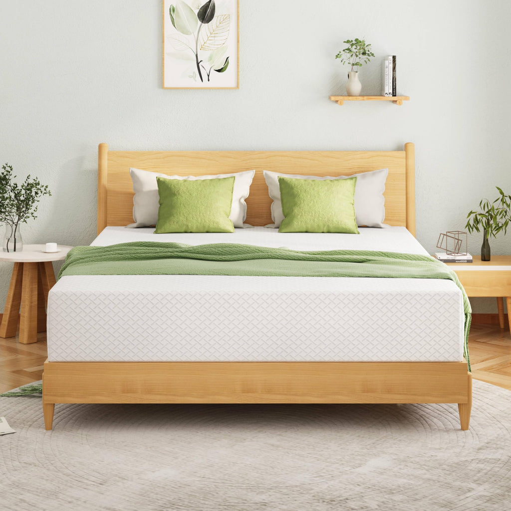EGOHOME 14 Inch King Mattress, Memory Foam Mattress in a Box with Cooling Green Tea Gel, Relieve Pressure with Medium Support, CertiPUR-US Certified, 80''L x 76''W, White