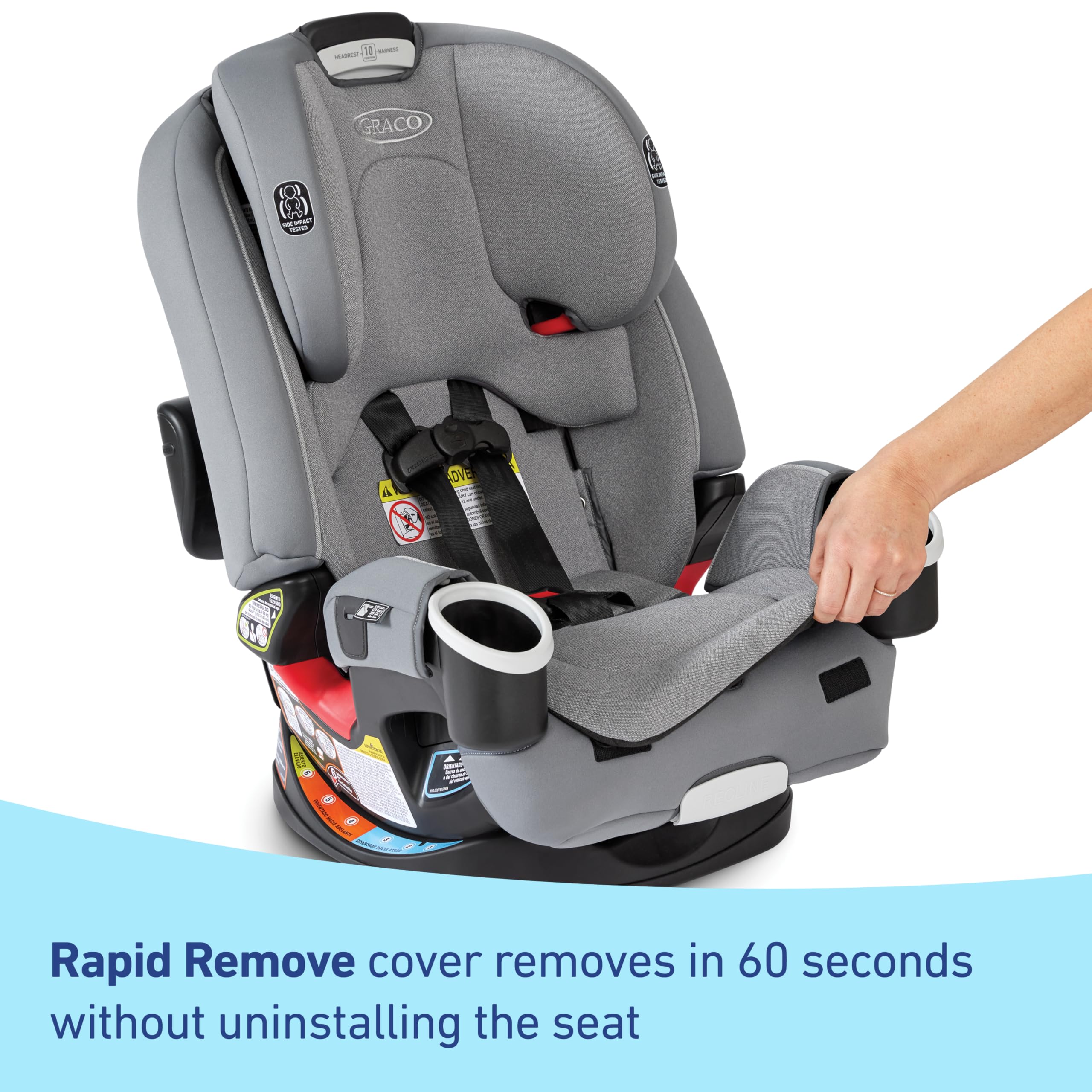 Graco 4Ever DLX 4-in-1 Car Seat, Charlie| Infant to Toddler Car Seat, with 10 Years of Use | Rear-Facing, Forward-Facing and Booster Modes | Safe, Comfortable and Convenient