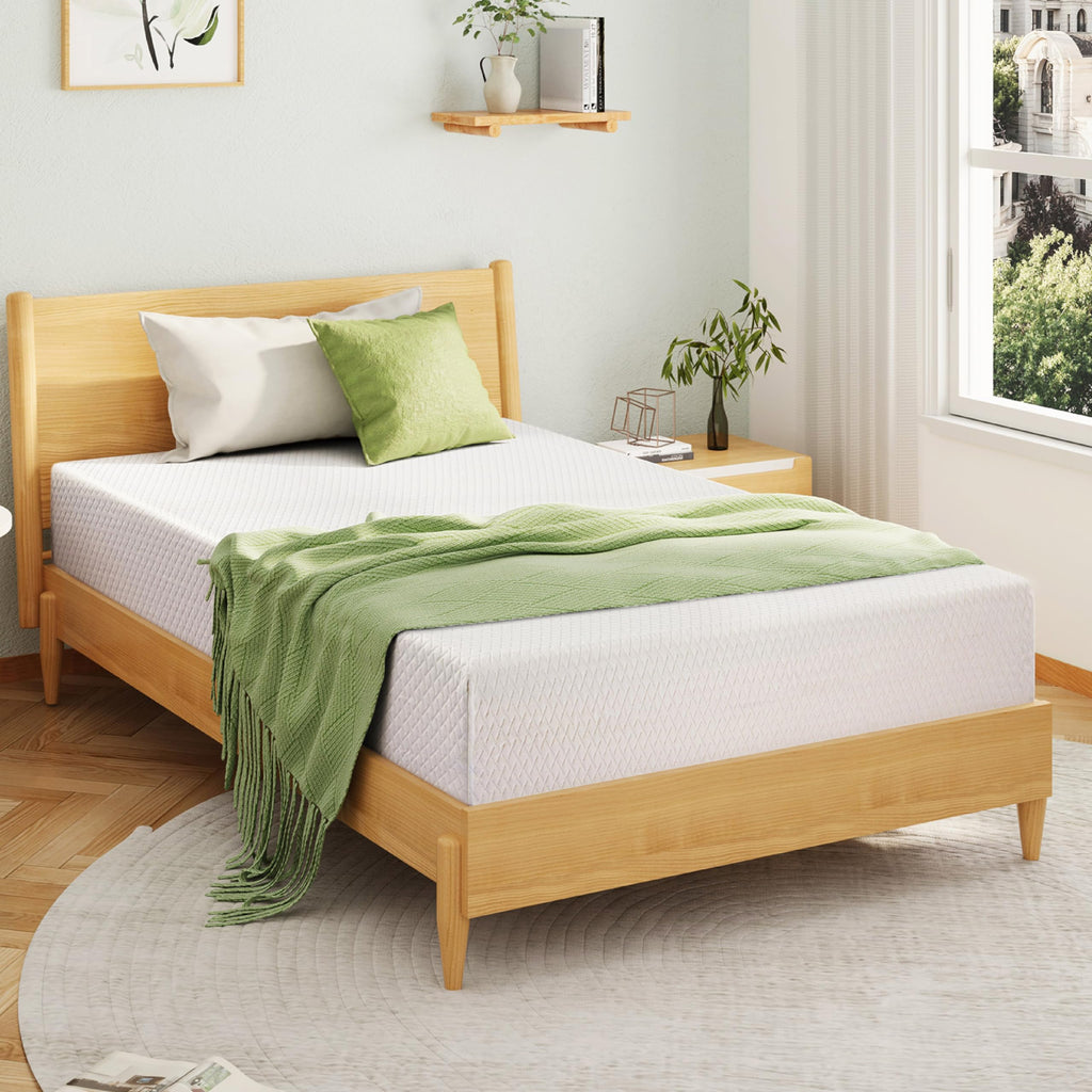 EGOHOME 14 Inch King Mattress, Memory Foam Mattress in a Box with Cooling Green Tea Gel, Relieve Pressure with Medium Support, CertiPUR-US Certified, 80''L x 76''W, White
