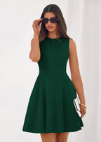 PRETTYGARDEN A Line Dresses for Women Elegant Classy Sleeveless Summer Short Tank Cocktail Party Spring Mini Dress