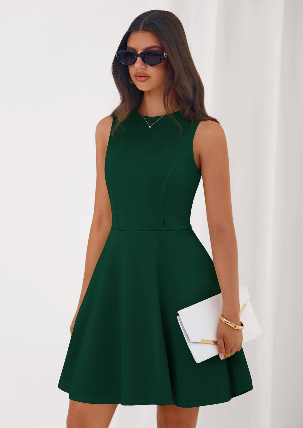 PRETTYGARDEN A Line Dresses for Women Elegant Classy Sleeveless Summer Short Tank Cocktail Party Spring Mini Dress