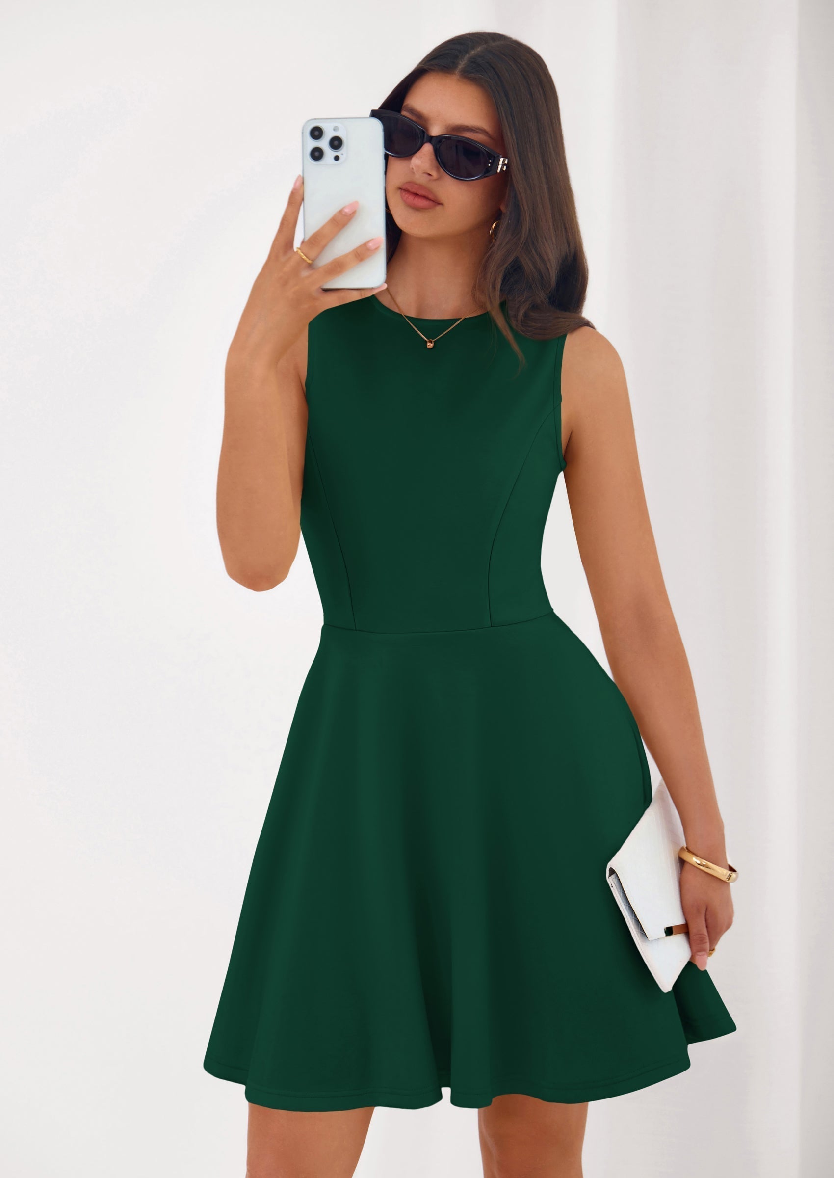 PRETTYGARDEN A Line Dresses for Women Elegant Classy Sleeveless Summer Short Tank Cocktail Party Spring Mini Dress