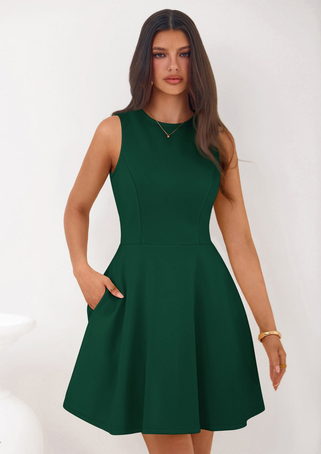 PRETTYGARDEN A Line Dresses for Women Elegant Classy Sleeveless Summer Short Tank Cocktail Party Spring Mini Dress