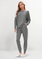 PRETTYGARDEN Women's Fall 2 Piece Lounge Set Long Sleeve Tops Ribbed Pants Spring Matching Sweatsuit Travel Outfits Clothes