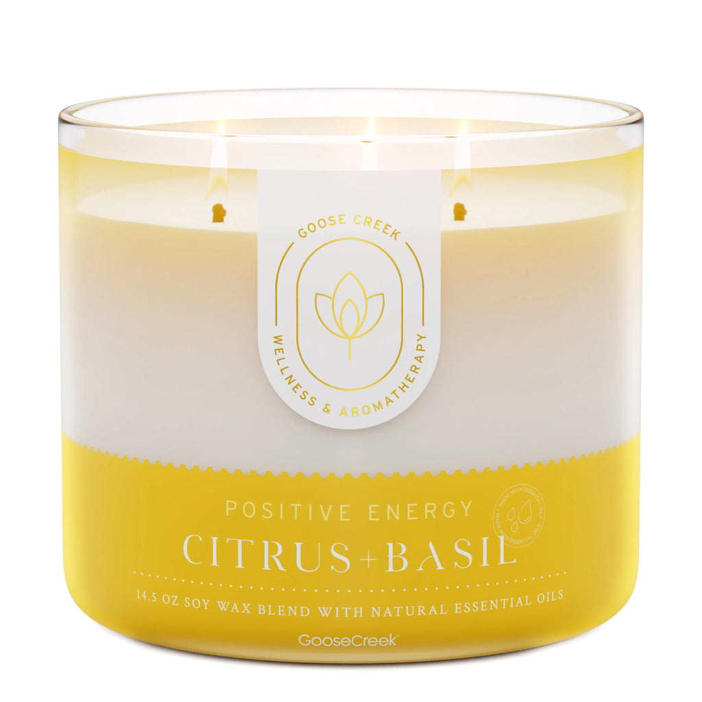 Citrus & Basil Aromatherapy Large 3-Wick Candle