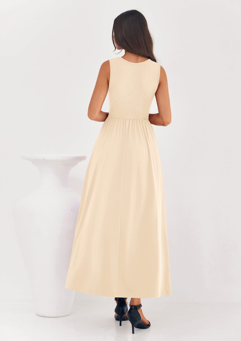 PRETTYGARDEN Summer Maxi Dresses for Women Sleeveless A Line Flowy Long Casual Sundress Wedding Guest Fashion Clothing