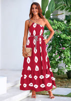PRETTYGARDEN Women's Summer Maxi Dresses One Shoulder Printed Flowy Boho Beach Vacation Long Sundress