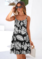 PRETTYGARDEN Women's Summer Dresses Casual Print Spaghetti Strap Sleeveless Sundress Beach Vacation Cover Ups