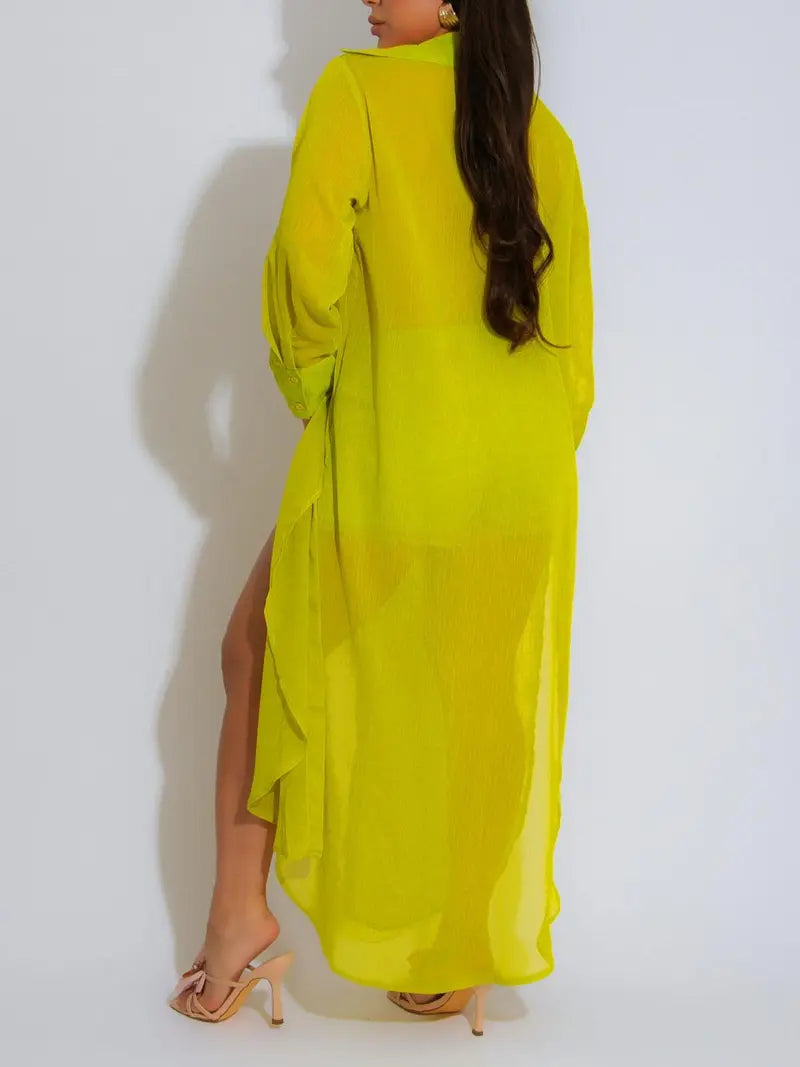 Women's Solid Color Button Front Shirt & Shorts Two-Piece Set