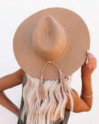 Travel Companion Braided Tassel Hat - Tan