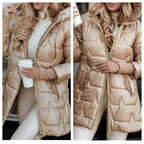 Women's Winter Warm Hooded Coat in Mid-Length