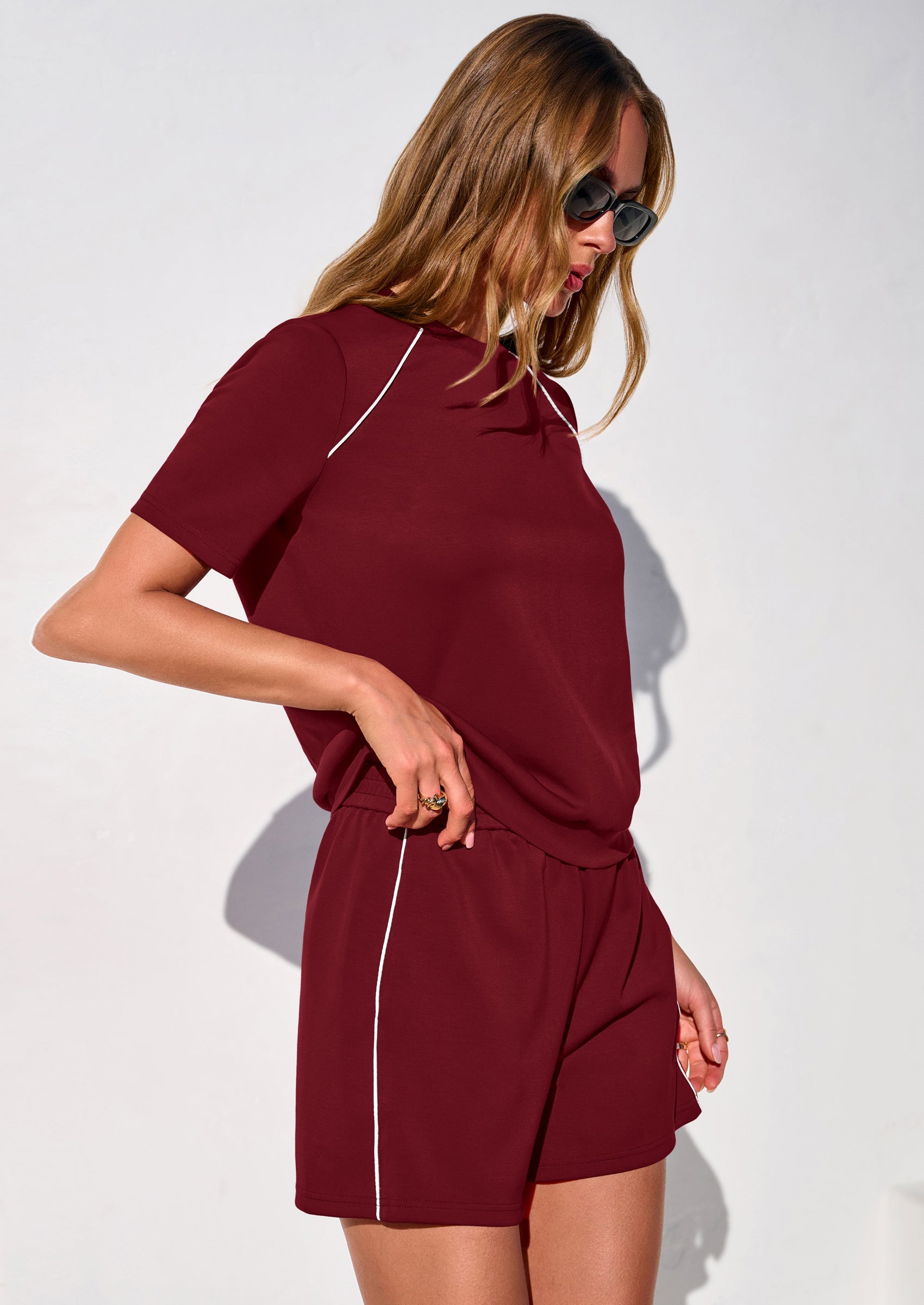 PRETTYGARDEN Sweatsuits Women 2 Piece Outfit Summer Lounge Shorts Sets Matching Spring Travel Beach Vacation Clothes