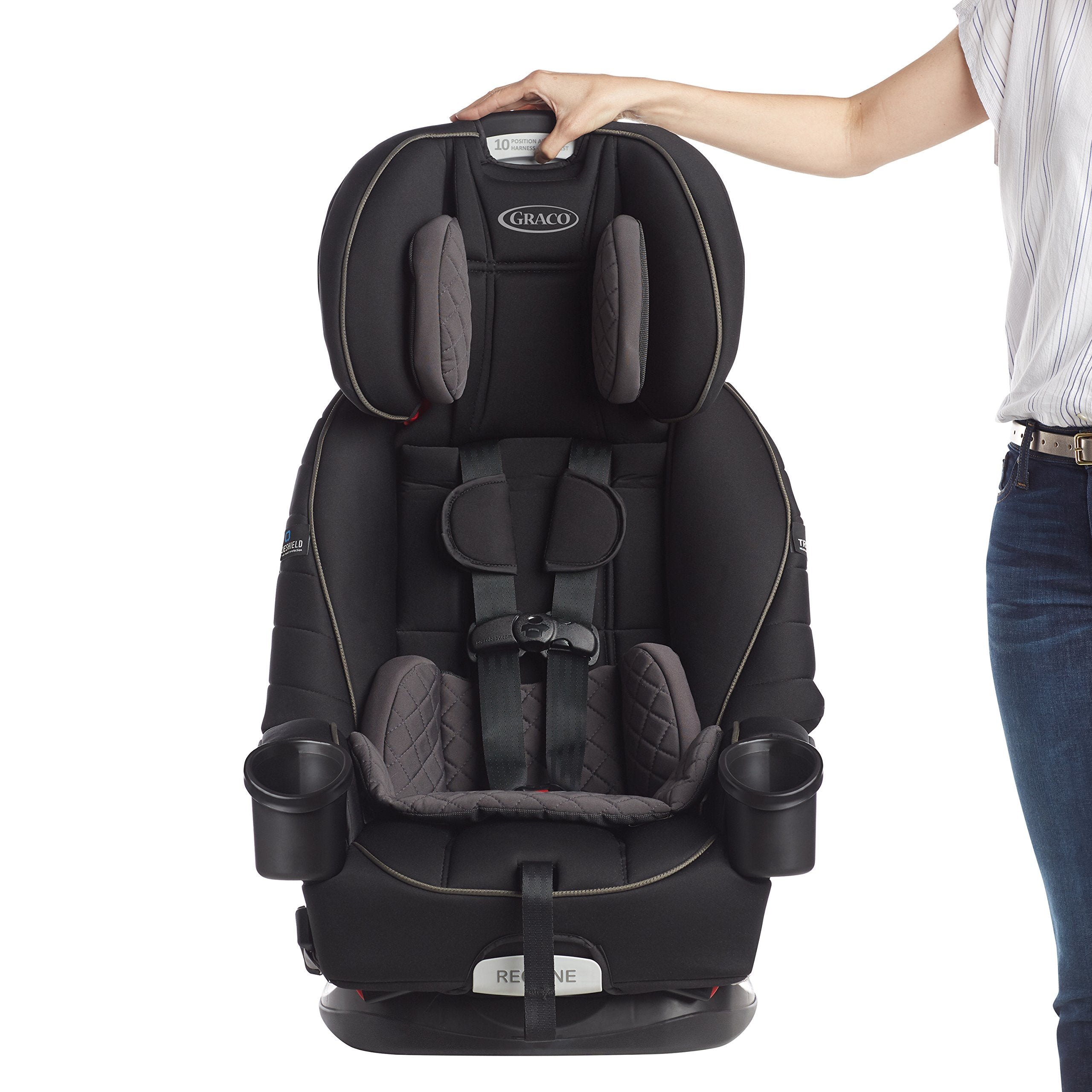 Graco 4Ever DLX 4-in-1 Car Seat, Charlie| Infant to Toddler Car Seat, with 10 Years of Use | Rear-Facing, Forward-Facing and Booster Modes | Safe, Comfortable and Convenient