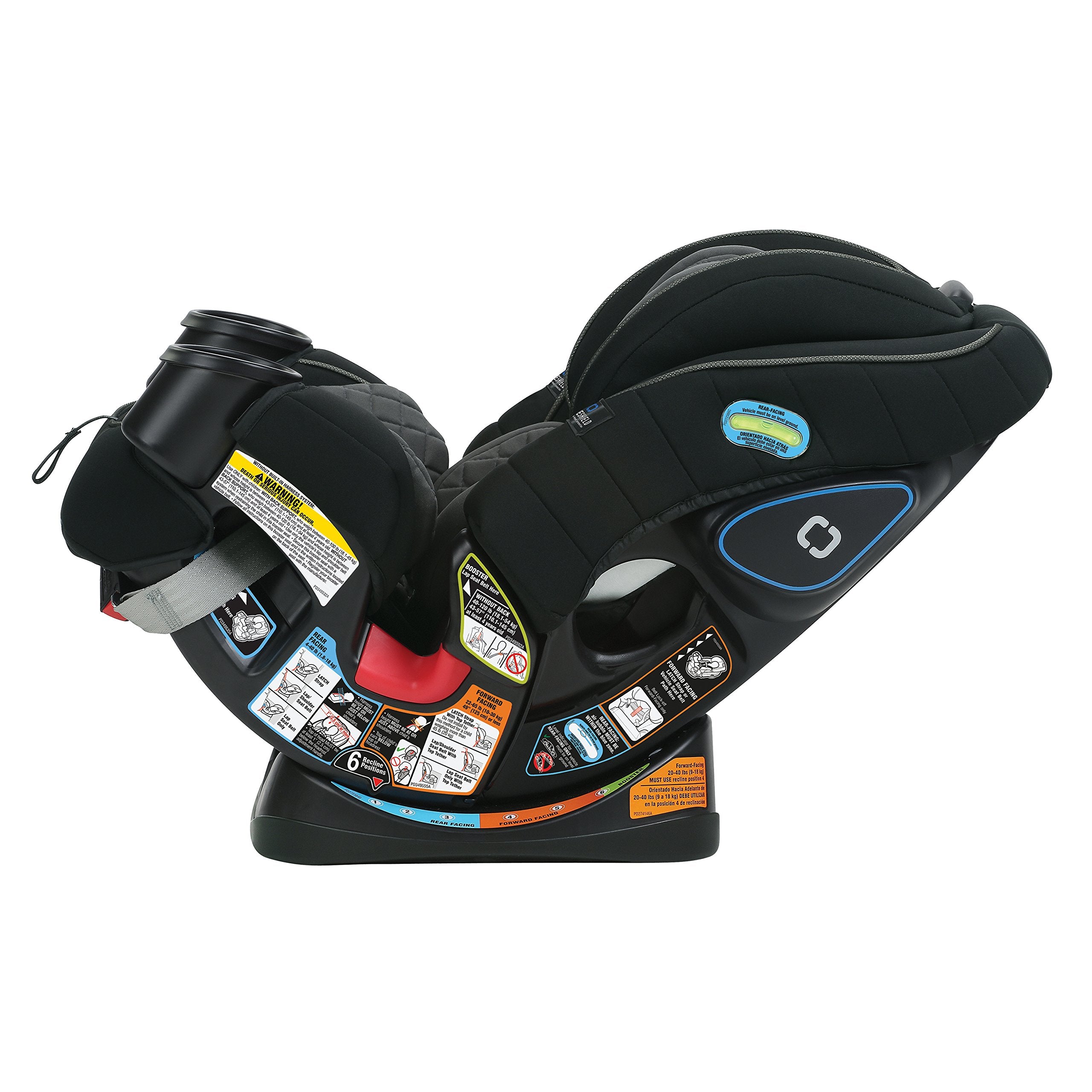 Graco 4Ever DLX 4-in-1 Car Seat, Charlie| Infant to Toddler Car Seat, with 10 Years of Use | Rear-Facing, Forward-Facing and Booster Modes | Safe, Comfortable and Convenient