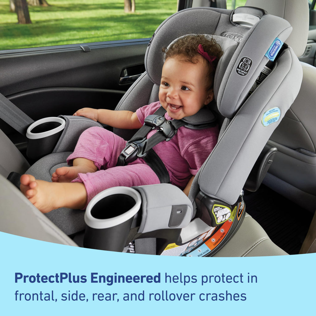 Graco 4Ever DLX 4-in-1 Car Seat, Charlie| Infant to Toddler Car Seat, with 10 Years of Use | Rear-Facing, Forward-Facing and Booster Modes | Safe, Comfortable and Convenient