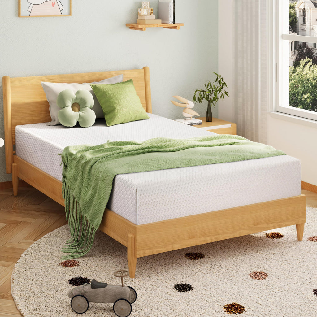 EGOHOME 14 Inch King Mattress, Memory Foam Mattress in a Box with Cooling Green Tea Gel, Relieve Pressure with Medium Support, CertiPUR-US Certified, 80''L x 76''W, White