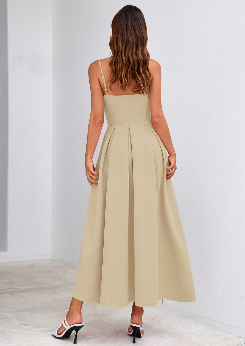 PRETTYGARDEN Cocktail Dresses for Women Spring Elegant Ruffle A Line Long Flowy Summer Formal Wedding Guest Maxi Dress
