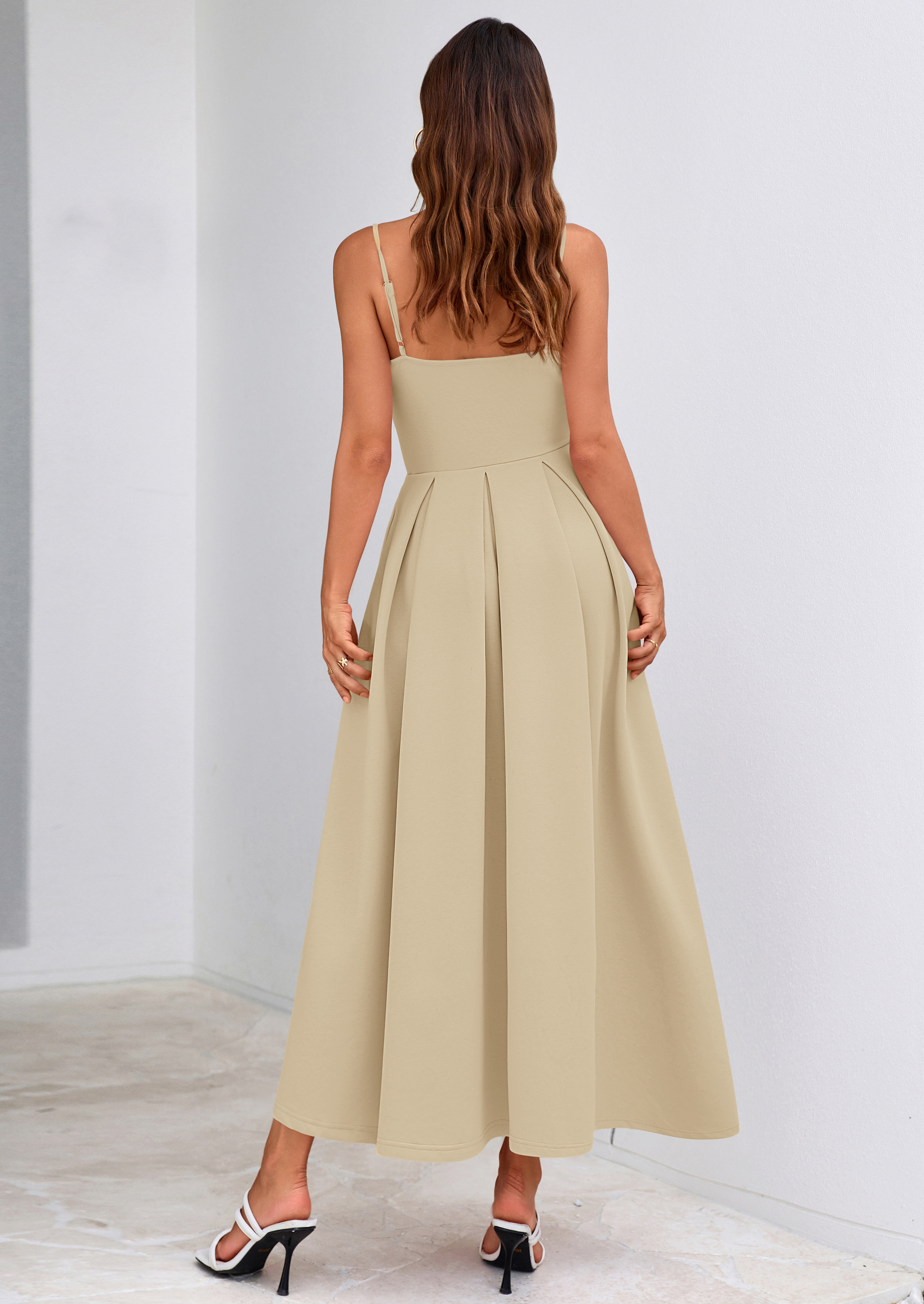 PRETTYGARDEN Cocktail Dresses for Women Spring Elegant Ruffle A Line Long Flowy Summer Formal Wedding Guest Maxi Dress